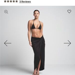 SKIMS Black Asymmetrical Skirt